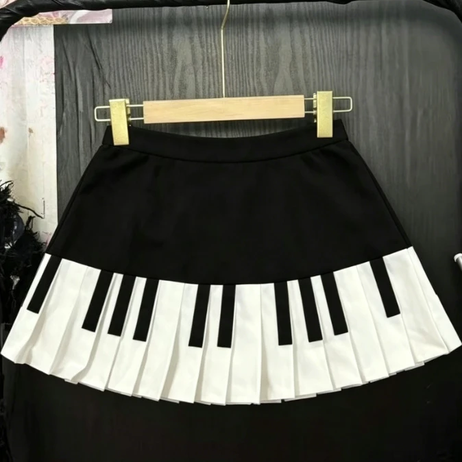 2026 Summer Elegant Women Mini Skirt Retro Piano Ruffle Lace Short Skirt Y2k Harajuku Casual Streetwear Female Fashion Beach New