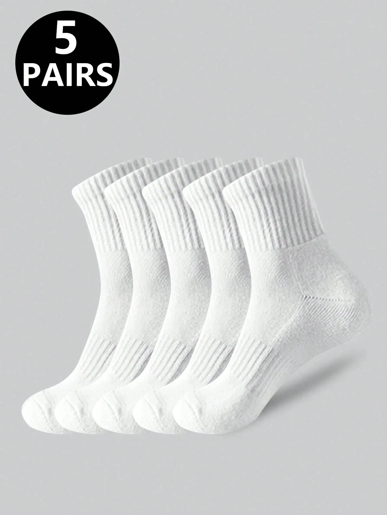 5 Pairs of Men's Socks, Stacked Socks, Sports Socks, Special Promotion, Y2K Style, Cute, Sporty, Fun, White Socks, Fashionable Gift