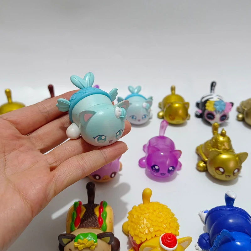 الأصلي الكرتون أنيمي الشكل الذهبي التنين القط كريستال همبرغر هريرة نموذج نادر محدود مجموعة لعبة هدية للطفل الكبار