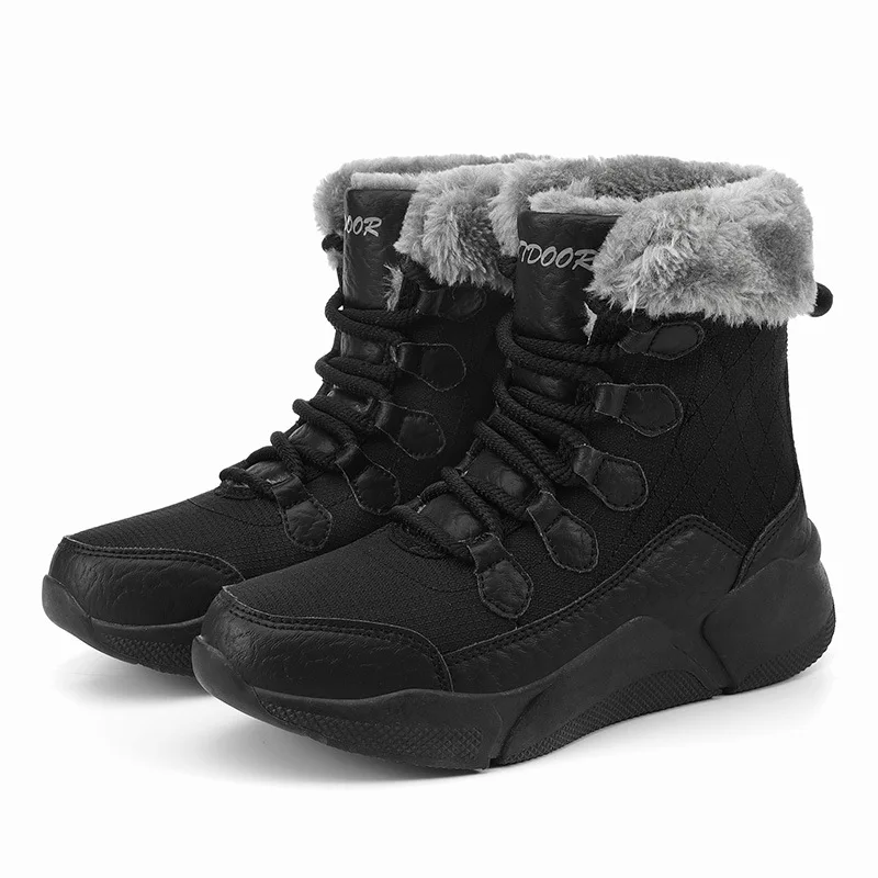 Cold Resistance -30℃ Women & Girls Hiking Shoes Fashion Winter Outdoor Snow Boots Waterproof Size 36-42