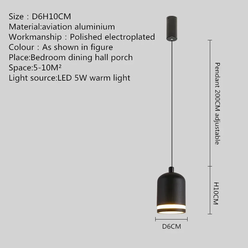 ASHER Modern Style LED Pendant Lights Simply Creative Bedside Hanging Lamp For Home Dining Room Bedroom Bar Decor