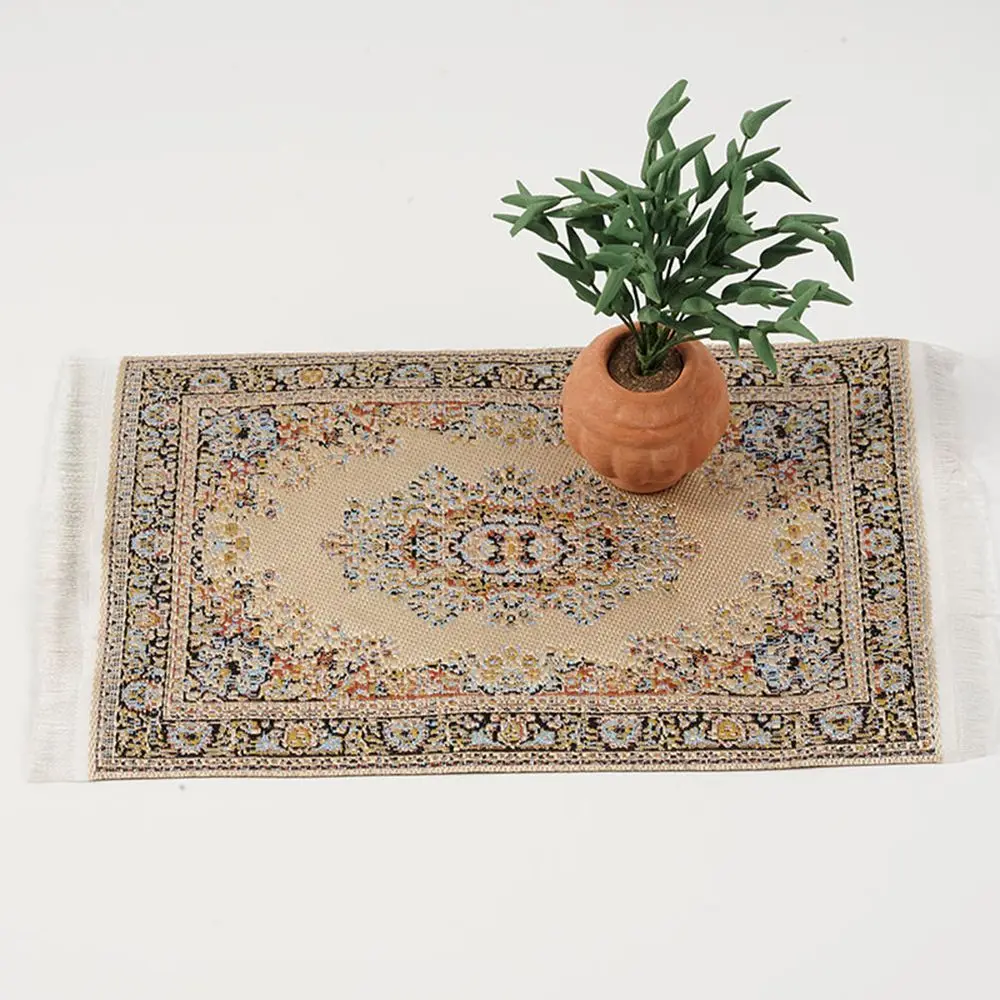 Mini House Decor Turkish Style Dollhouse Carpet Floor Coverings  Accessories Miniature Weaving Rug