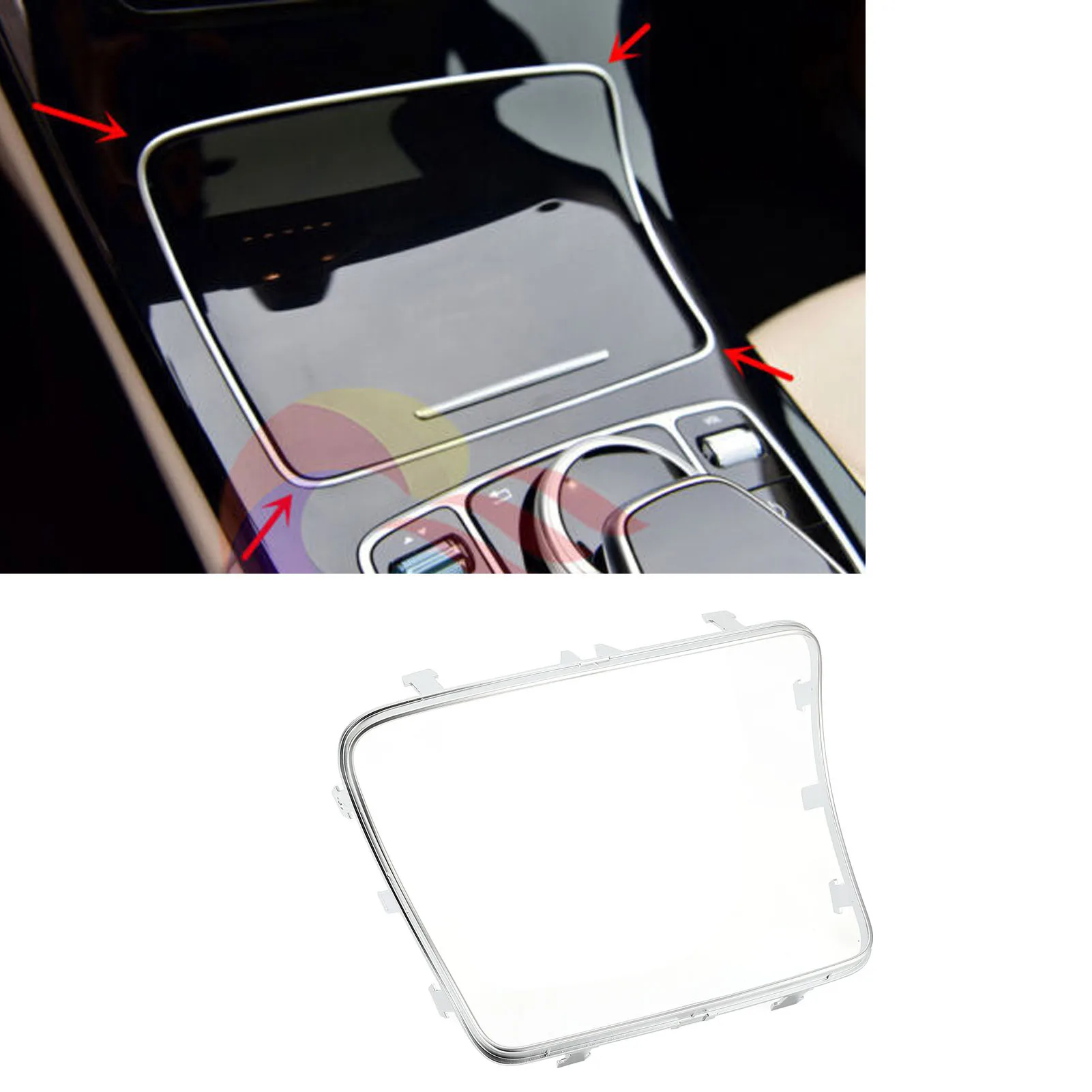 Console Cup Holder Electroplate Panel Anti Aging Glossy  Easy Installation  A2056803601 for C-Class W205 C205
