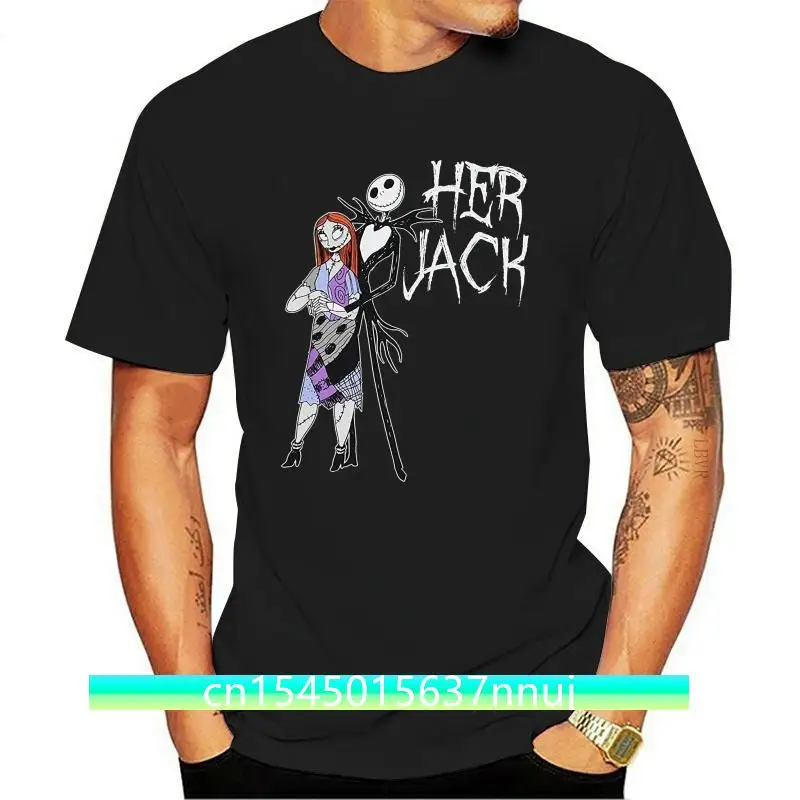 New Nightmare Before Christmas His Jack Her Sally T Shirt 2021 Arrival Male Tees Casual Boy T Shirt Tops Discounts Top Tee