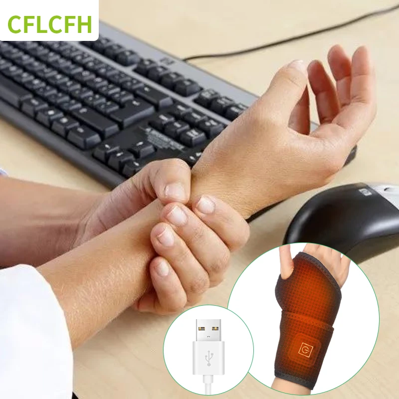 

Wrist Support Brace USB Rechargeable Electric Heating Breathable Carpal Tunnel Arthritis Tendonitis Protector Hand Wristband Pad