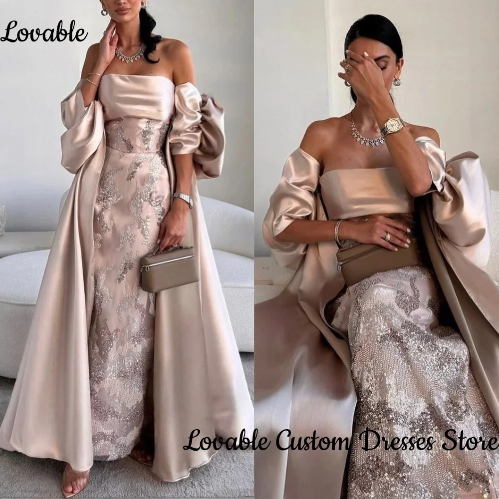 

Customized فستان حفلات الزفاف Satin Strapless Prom Dresses Beadings Wedding Dress Luxury Floor-Length Elegant And Pretty Women'S