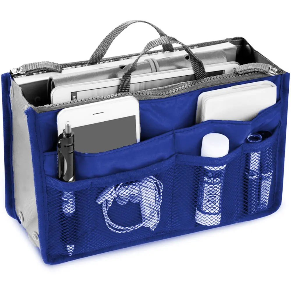 

Organizer Insert Bag Polyester 20L Large Capacity Cosmetic Liner Bag Portable Multicoloured Travel Insert Handbag Pouch