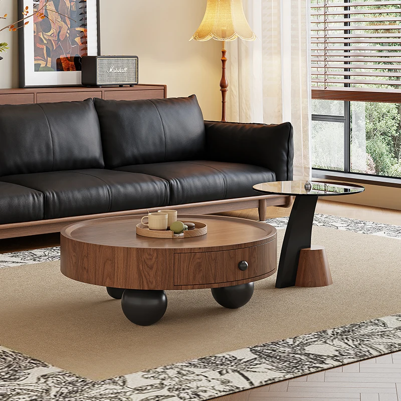 طاولة قهوة من العصور الوسطى لغرفة المعيشة، شقة منزلية صغيرة، مجموعة زاوية خزانة جانبية فاخرة وحديثة وبسيطة وخفيفة