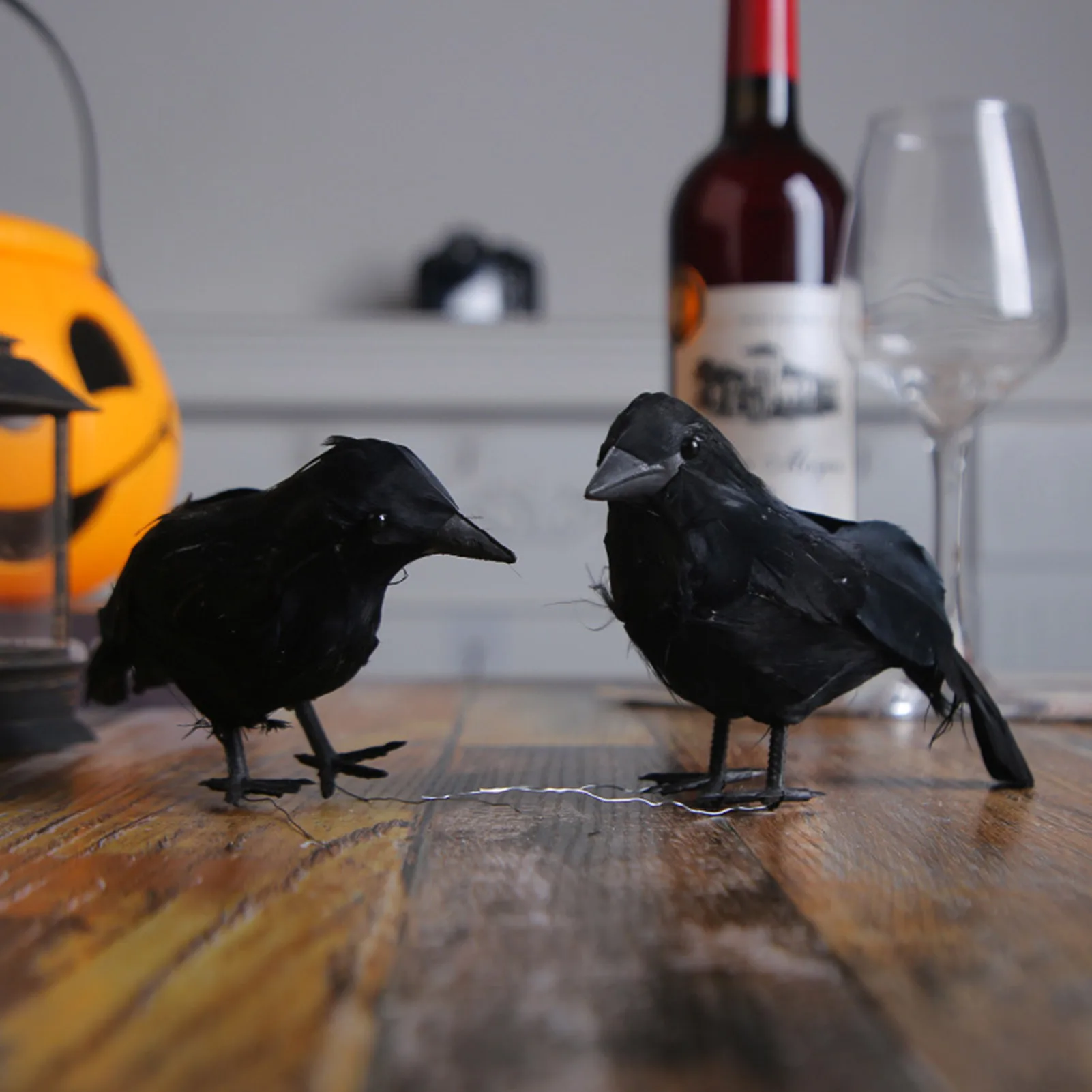 Halloween Decoracion Plastic Simulation Black Crow Raven Bird Repellent Pest Control Pigeon Repellent Garden Decoration Outdoor