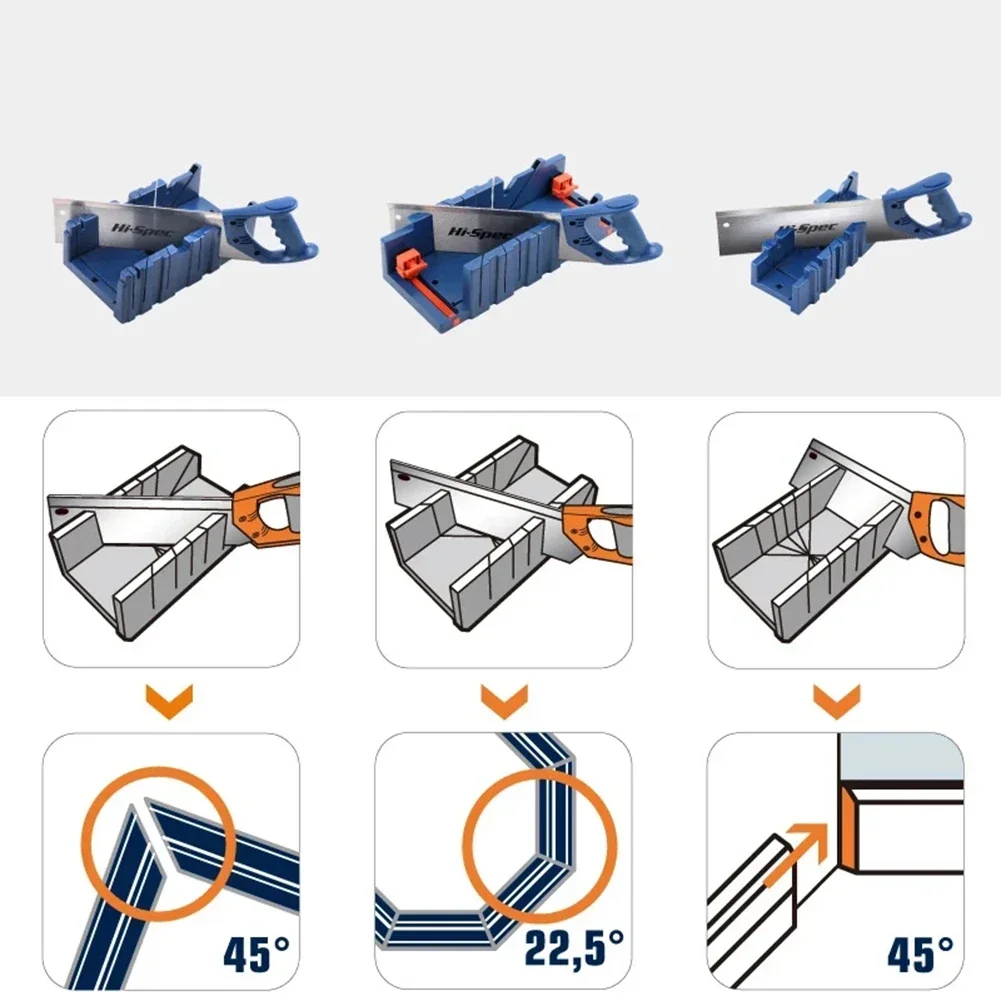 Imagem -04 - Caixa de Serra de Esquadria Inclinada 45 90 Graus de Corte Azul Clipe de Plástico Abs para Trabalho Arquitetônico Acessórios de Ferramentas Manuais para Trabalhar Madeira
