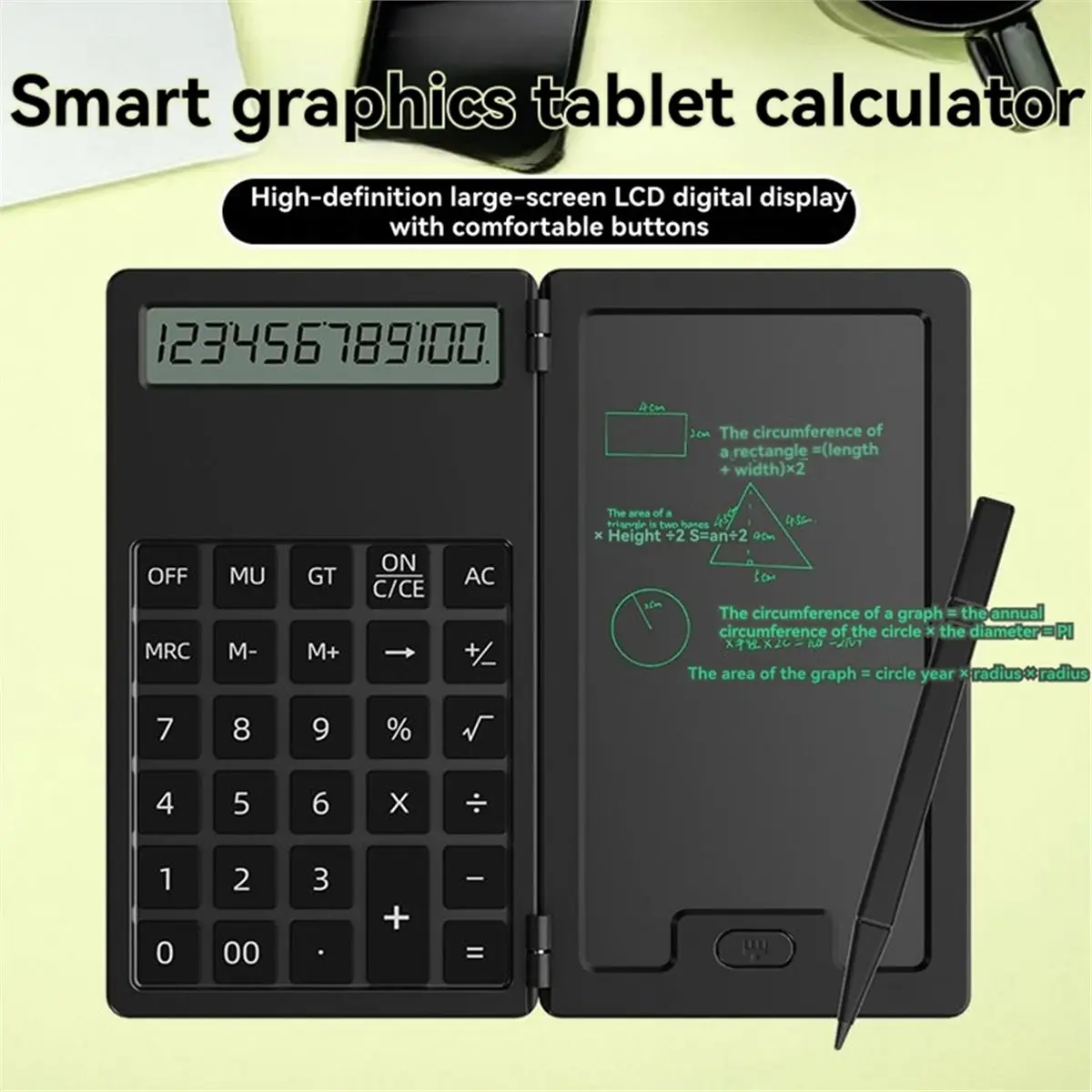 reveal Calculator 5.0 Inch with Button Cell Tablet Learning Business Office Portable Folding LCD Tablet Calculator