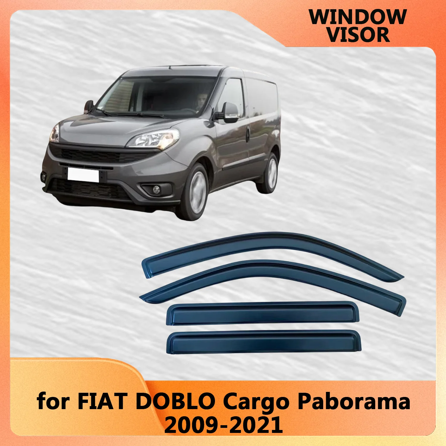 

Window Visor for FIAT DOBLO Cargo Paborama 2009-2018 2019 2020 2021 Weathershied Door Visor Wind Sun Rain Guards Side