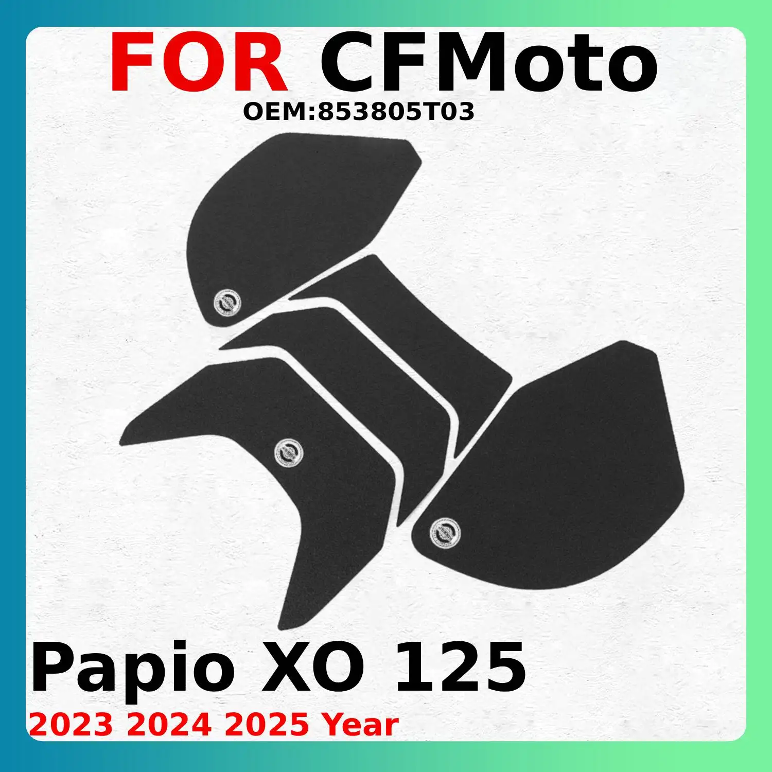 Fits for CFMoto Papio XO 125 2023 2024 2025 Years Motorcycle Side Fuel Tank Pads Decals Protector Body Fishbone Sticker Patches