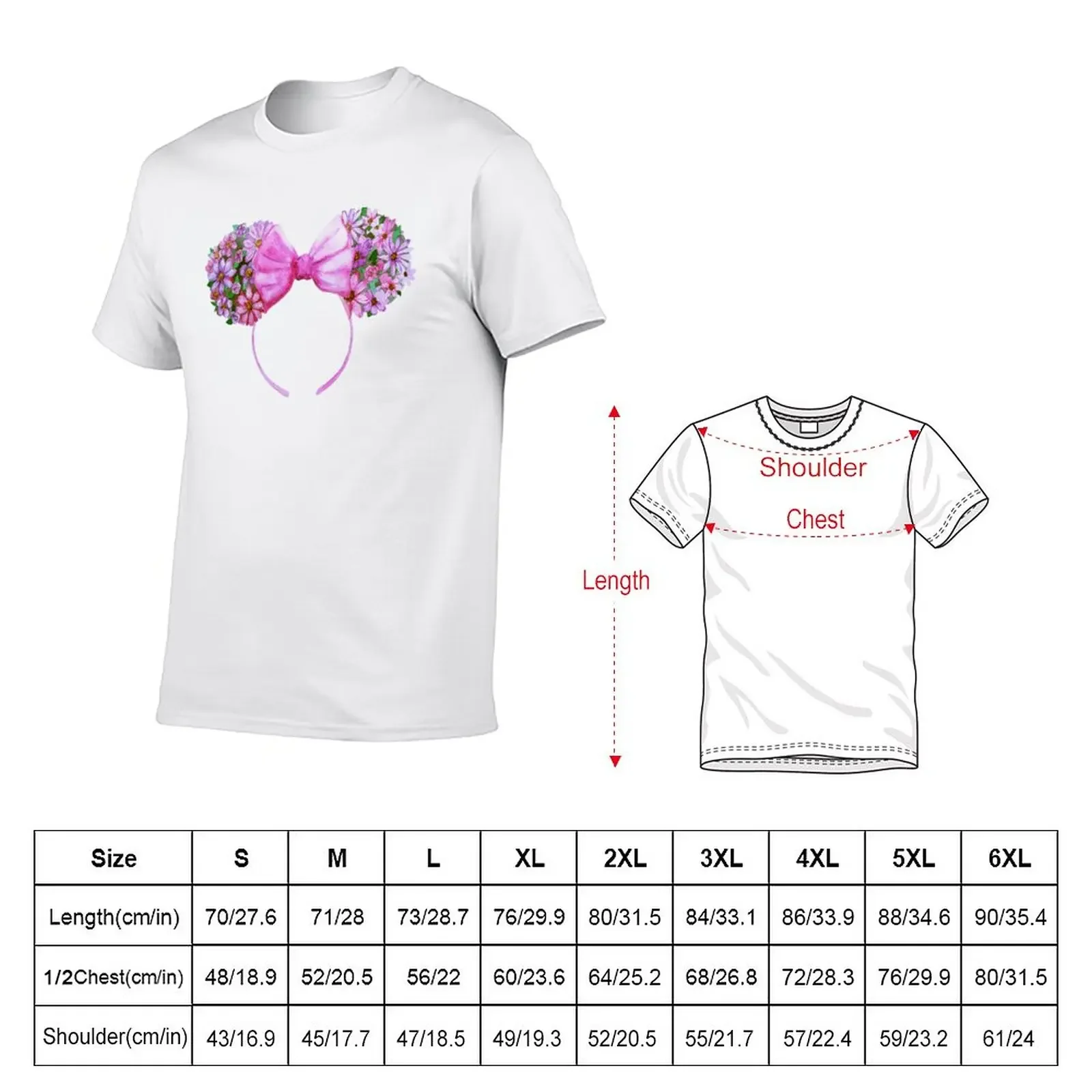 Floral Minnie Ears Watercolor T-Shirt summer top heavyweights fruit of the loom mens t shirts