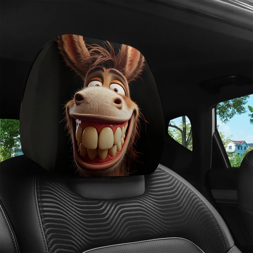 2pcs Breathable Car Headrest Sleeve Flexible Fabric Fits Most Standard Headrests. Prevent Dirt Buildup Easy Maintenance