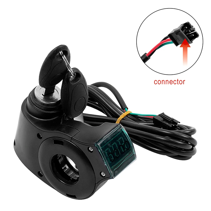 E-bike Handlebar Ignition Switch Featuring Power Lock,Thumb Throttle, And Key – Compatible With Voltages Ranging From 12V To 99V