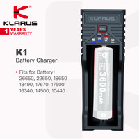 Klarus K1 Charger for Flashlight Battery, Fits for 26650/22650/18650/18490/17670/17500/16340/14500/10440, Etc