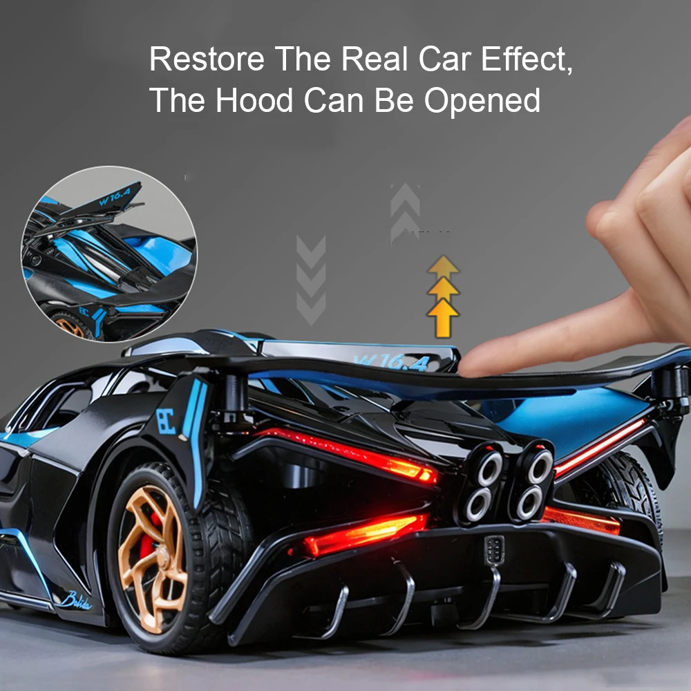 1:32 ボライド トゥールビヨン スーパーカー モデル おもちゃ 合金 ダイキャスト ドアが開く プルバック サウンド ライト スポーツカー オフィス テーブル オーナメント