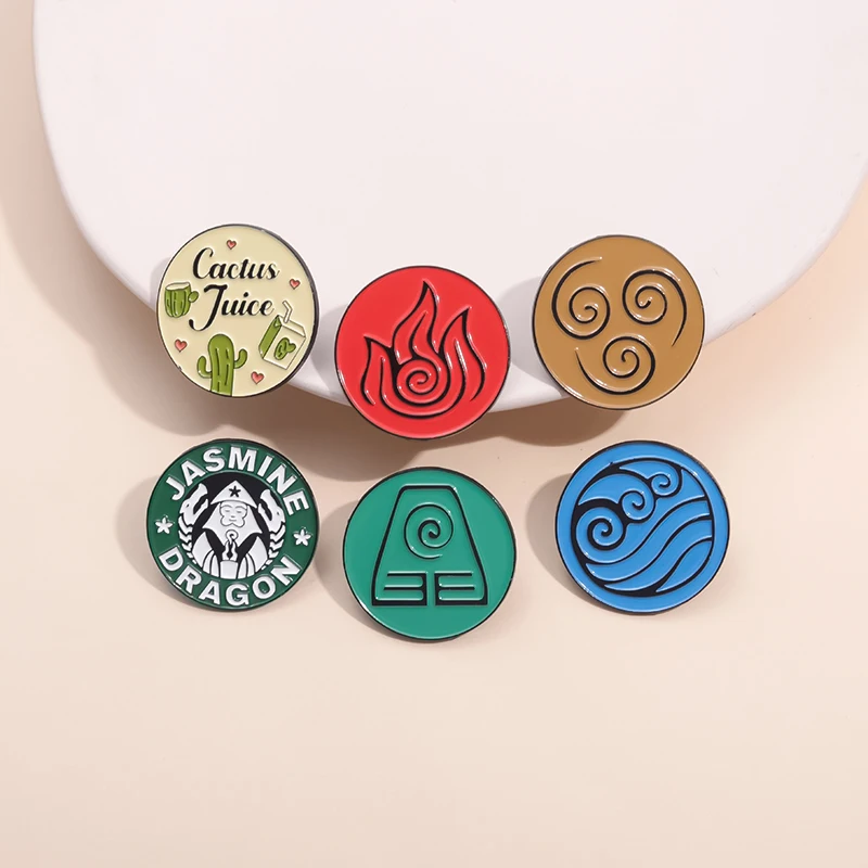 Flame Simple Retro Brooch Fun Nerdy Cactus Shape Badge Clothes Lapel Pin Bag Accessories Jewelry