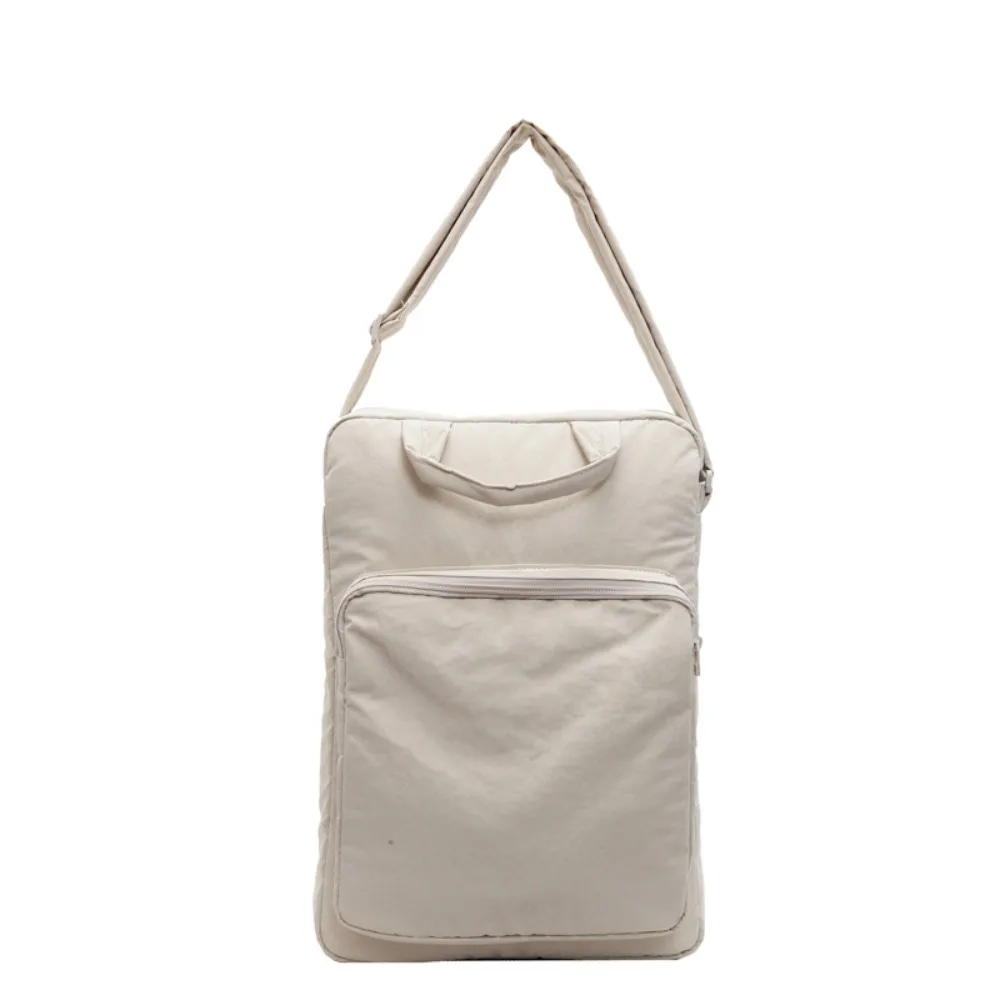 

Large Capacity Nylon Laptop Bag Shoulder Bag Solid Color Office Document Tote Bag Handbag Crossbody Bag Zipper Computer Bag