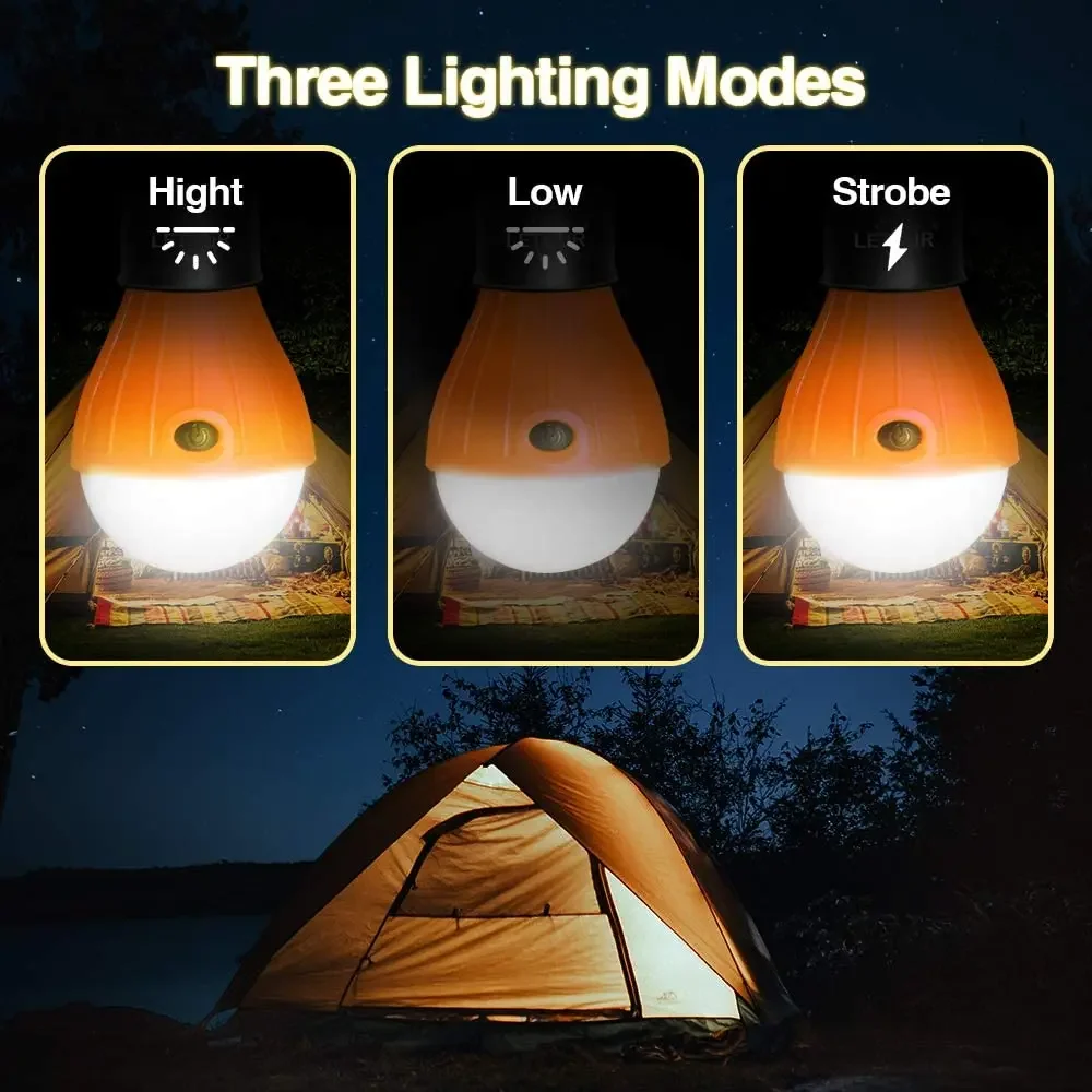 Mini Portable Camping Lantern Energy Saving Light Bulb Outdoor Waterproof Emergency Work Lamp LED Tent Lights for Hiking Fishing