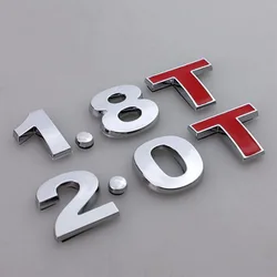 1.8T 2.0T Emblem Sticker Chrome Car Body Rear Fender Tail Badge for Golf GTI MK4 Jetta Passat Beetle A3 A4 A5 A6 TT Car Styling