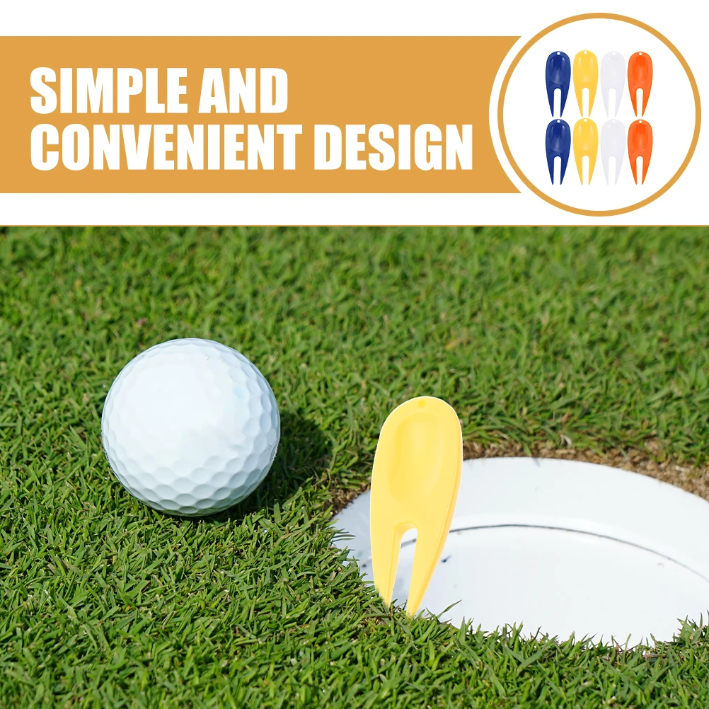 

8Pcs Golf Divot Forks Plastic Durable Lightweight Portable Lawn Repair Tools Golfing Accessories Outdoor Use Golf Divot Tool