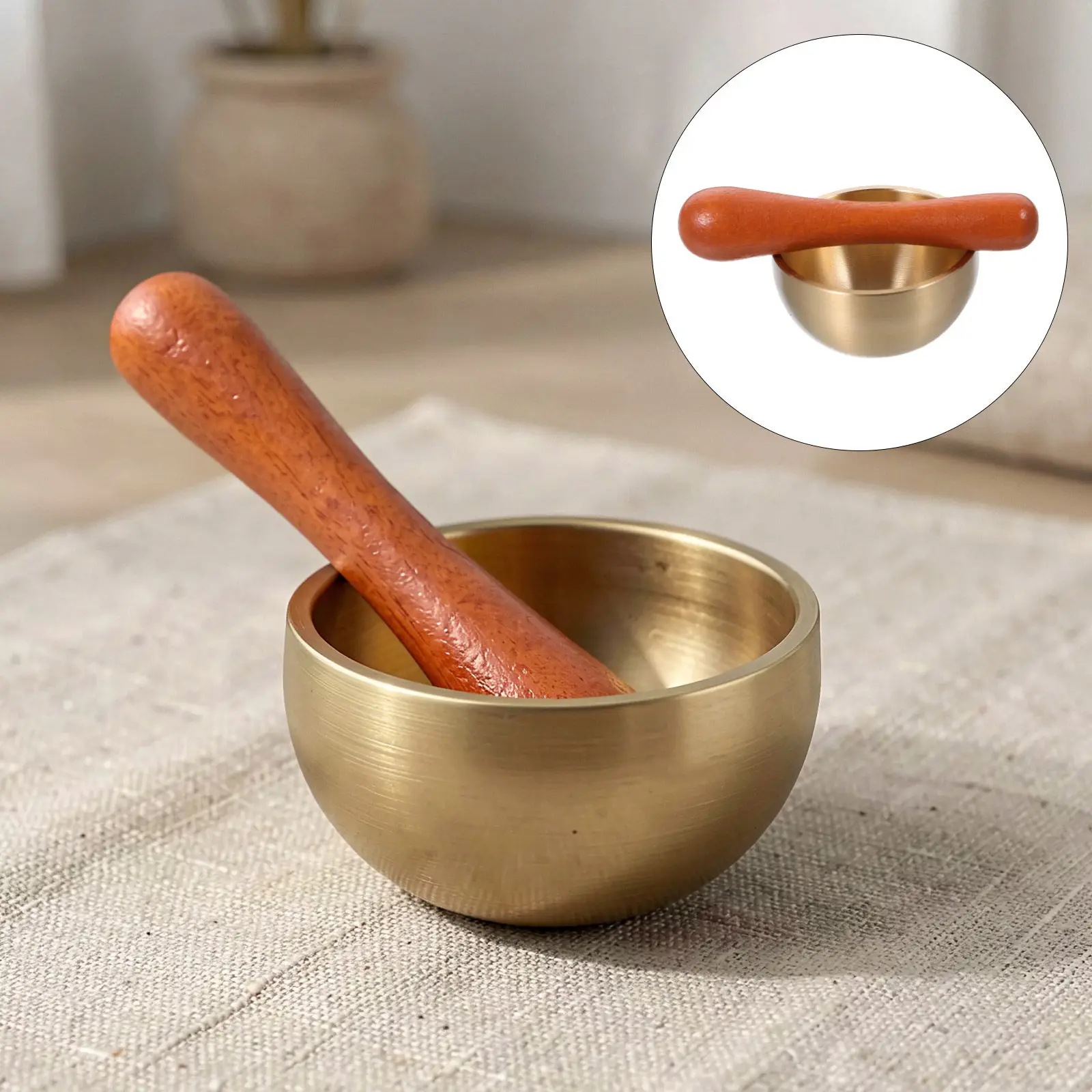 1Set Mini Brass Tibetan Singing Bowl 4Cm Meditation Sound Bowl Portable Yoga Chime Pot Buddhist Offering Relaxation