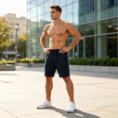 Mens Quick Dry Cotton Casual Shorts Solid Plain Color Drawstring Straight Fit Breathable Five Point Pants for Summer Daily Sport