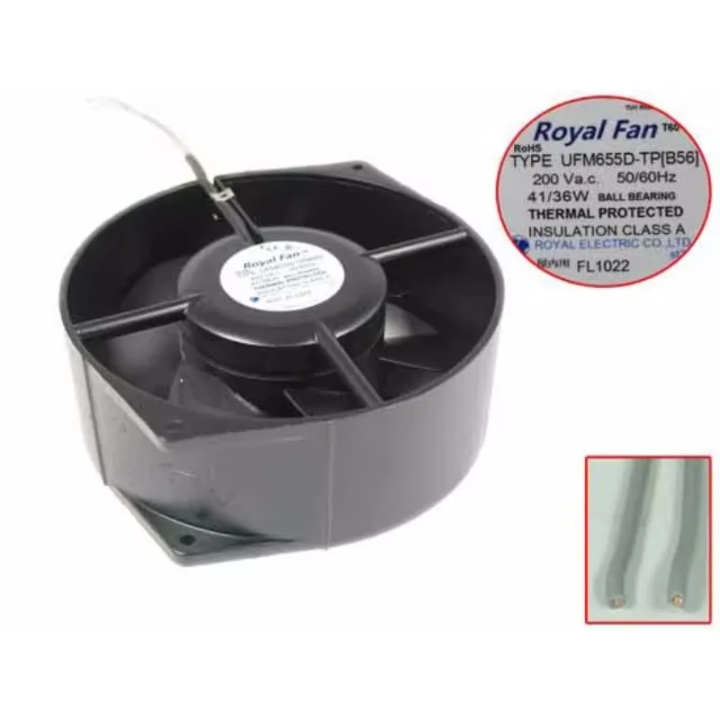

Royal Fan UFM655D-TP Server Cooling Fan AC 200V 41/36W 172x150x55mm 2-wire