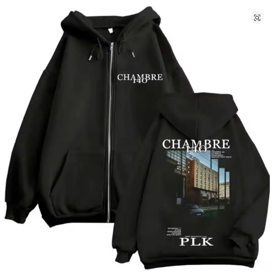 Rapper PLK Chambre 140 Album Zip Up Women/Men Hoodie Sweatshirt Vintage Streetwear Hip Hop Zipper Hooded Jacket Casual Tracksuit