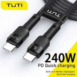TUTI USB C Cable For IPhone 14 13 12 11 pro Max XS 240W Fast Charging Cable Data Line Charger For iPad Mobile Phone Wire Cord
