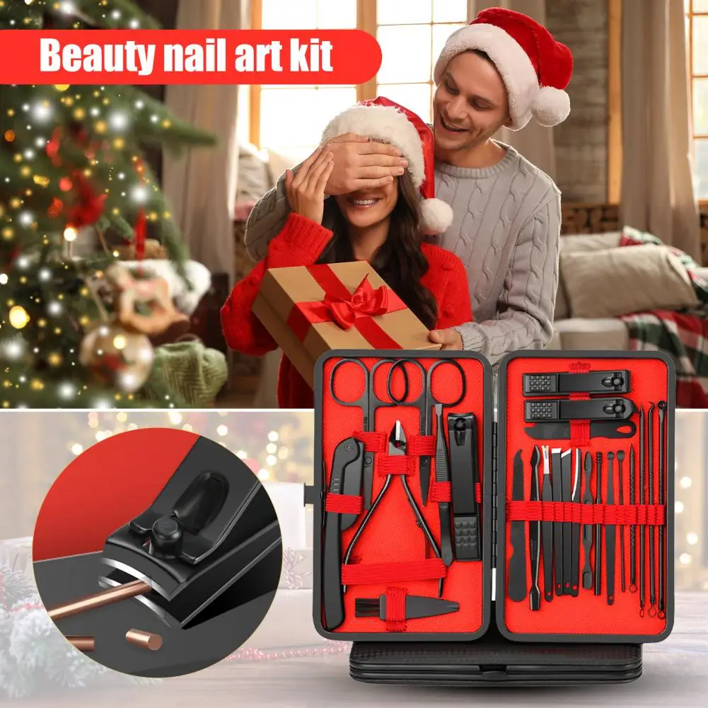 Z etui podróżnym ze sztucznej skóry Zestaw do pielęgnacji paznokci ze stali nierdzewnej Profesjonalny zestaw do manicure świątecznego ze stali nierdzewnej Paznokieć dla kobiet