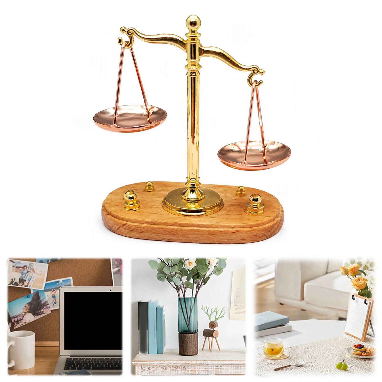 Mini Vintage Balance Scale Vintage Metal Libra Jewelry Towers Mini Balance Justice Law Scale Figurine for Lawyers Judges