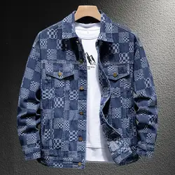 2024 New Arrival Men's Clothing Daily Single Breasted Thick Jackets for Men Casual Autumn Winter Plaid Jacquard Men's Jackets