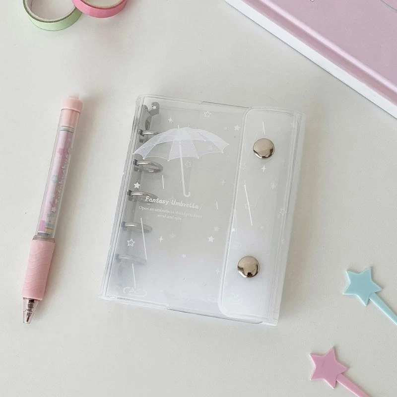 Compacts Clear Rings Binder Cover for Handheld Use Features Flexible Binding and Removable Pages for Travel Use 77JC