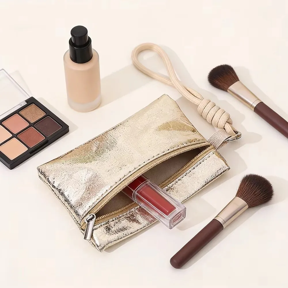 Tragbare glänzende Make-up-Tasche, quadratisch, glitzernd, Lippenstift-Beutel, wasserdicht, Reise-Kosmetik-Organizer für Damen