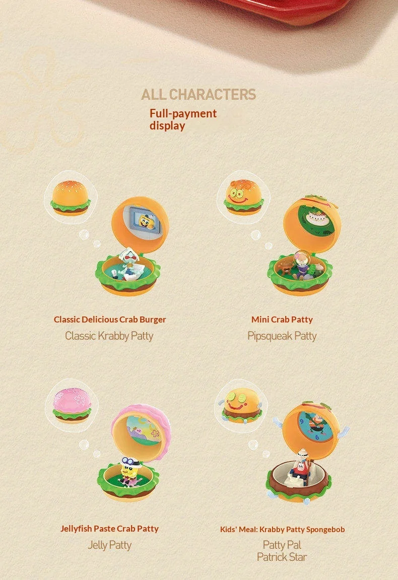 Original POPMART SpongeBob Krabby Patty Blind Box Sammlerstück Mini-Figur Heim Auto Desktop Dekoration Ornament Überraschungsbox Spielzeug – Detail 11