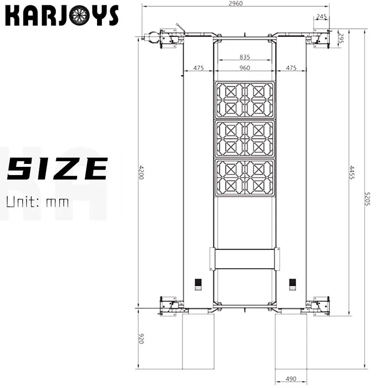 3.6t 4-Post Car Lift Garage Elevator for Wheel Alignment Car Storage & Parking Lift Equipment Car Packing High Capacity Machine