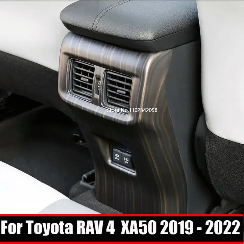 For Toyota RAV4 RAV 4 XA50 2019 2020 2021 2022 2023 Hybrid conlose Rear Air Condition Vent Outlet Frame Cover Trim Accessories