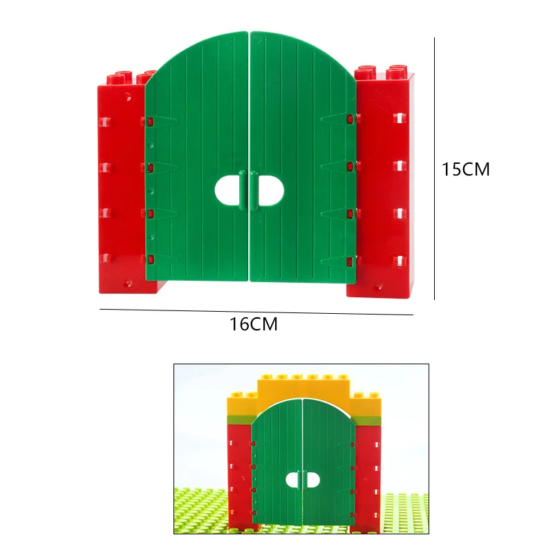 Kompatybilne duże klocki Części do domów Akcesoria Okno Drzwi Dom Ściana Dach Duże klocki Montaż Chłopiec Dziewczynka Dzieci Zabawki Prezenty