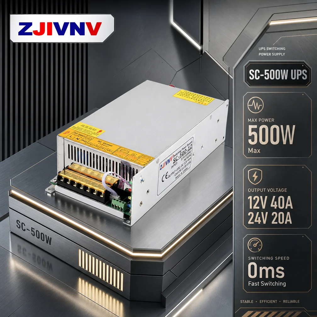 ZJIVNV SC-500W UPS Switching Power Supply 12V 40A 24V 20A for Battery Charger Transformer 13.8V 12.6V 27.6V 25.2V for CCTV