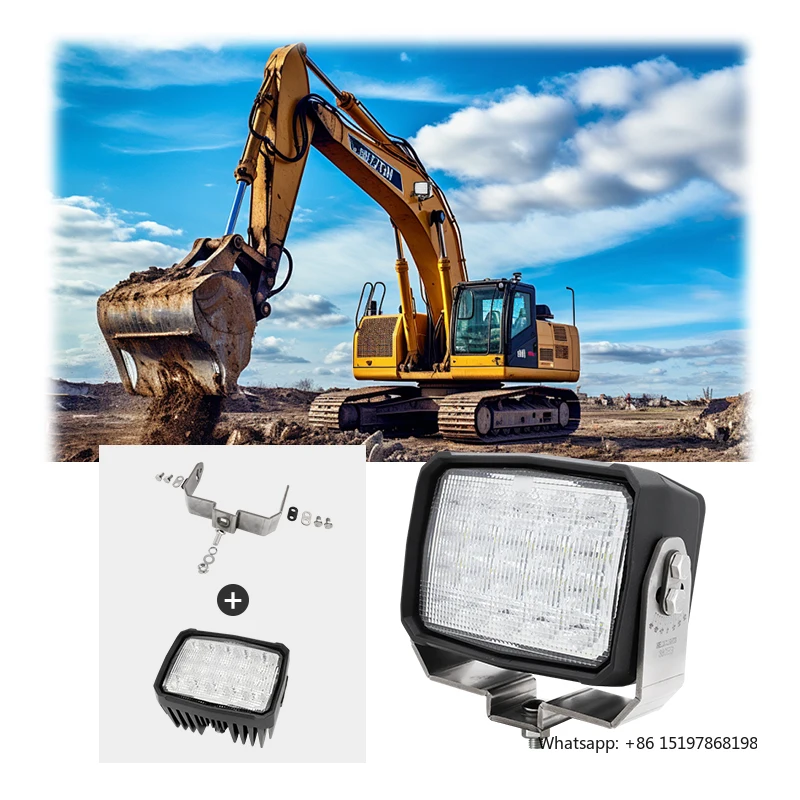 

Emark 7 Inch Heavy Duty LED Mining Light High Performance 100W Square LED Work Light with Strong Bracket