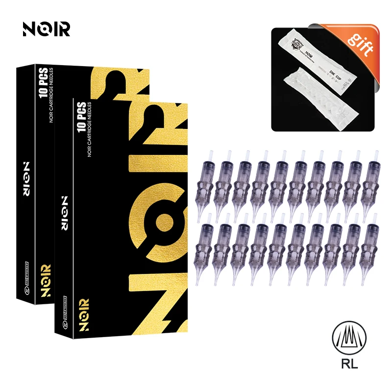 20Pcs RL RLT Noir Tattoo Cartridge Needles Disposable Permanent Makeup Machine Eyebrow Eyeliner Lip Tattoo Pen Supplies