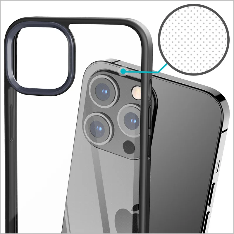 TOZO Compatible for iPhone 13 12 Pro Max  Mini Case 6.7 Inch Hybrid PC+TPU Soft Grip Matte Finish Clear Back Panel Thin Cover