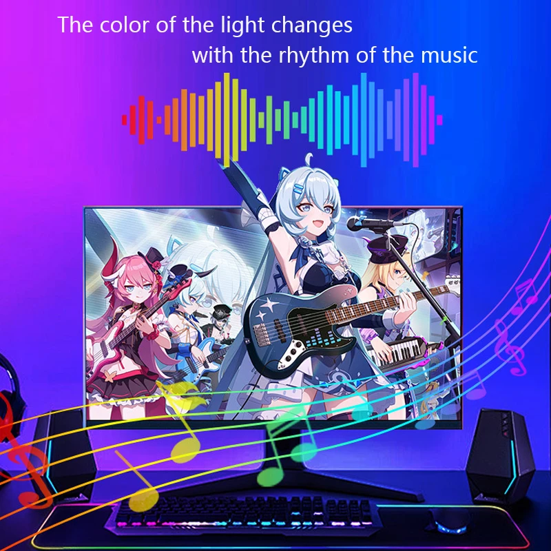 PC SYNC Backlight LED Strip Lights RGBIC Smart Game Light Strip Screen SYNC USB Diode Tape for Computer Monitor Game Room Decor