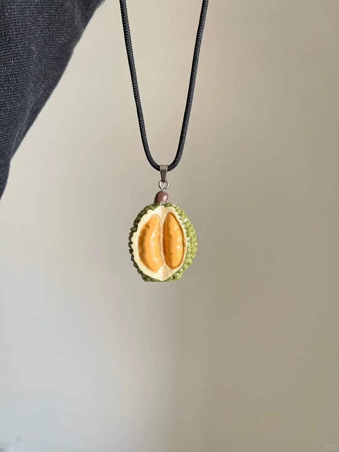 Drip Oil Enamel Fruit Series Open Durian Necklace UNISEX Casual Versatile Daily Versatile Funny Cute Fashion Jewelry Necklace