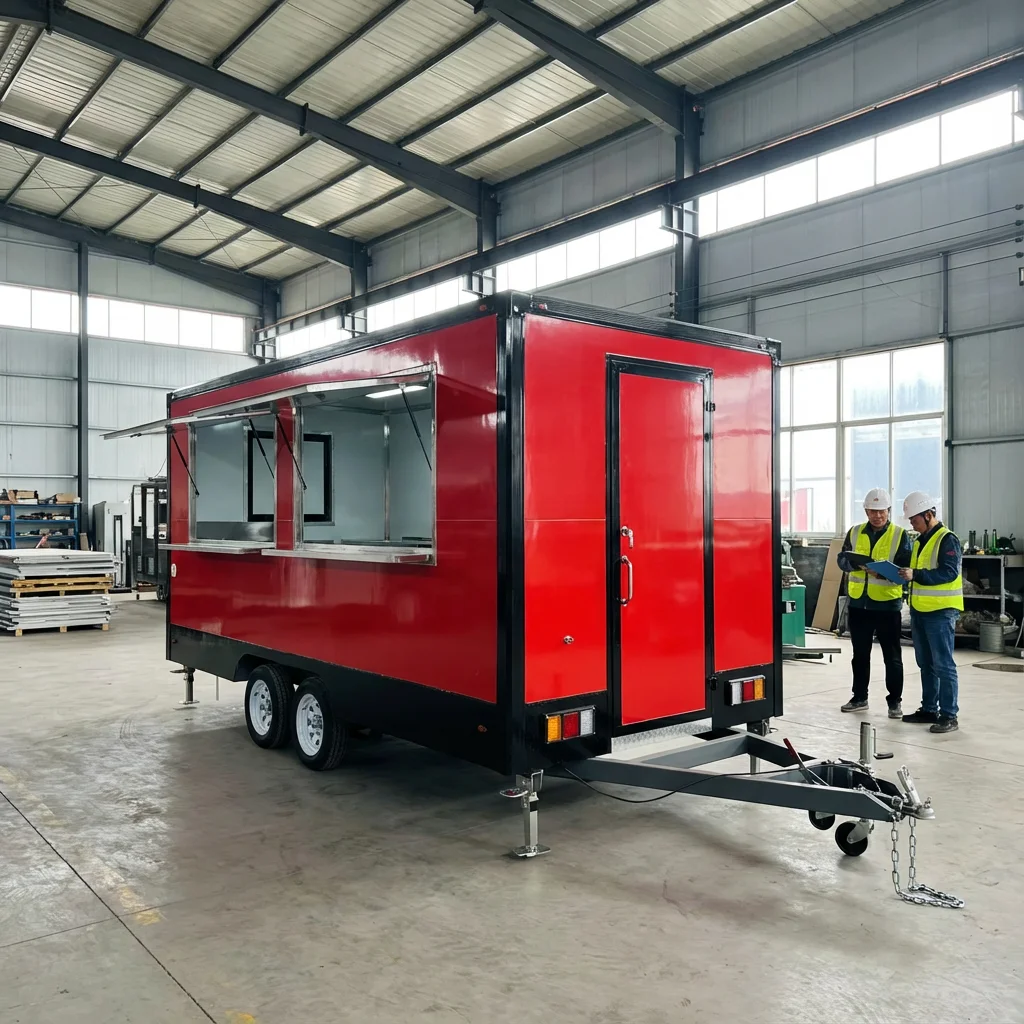 Customized Food Truck Mobile Food Catering Trailer Fully Equipped Outdoor Mobile Beer Ice Cream Coffee Carts Food Trailers Fully
