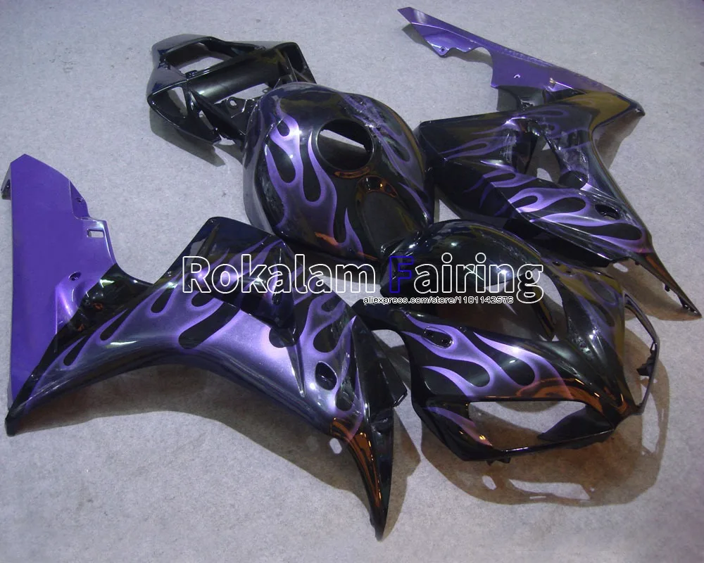 

For Honda 2006 2007 CBR1000RR 06 07 CBR1000 RR Purple Flame Motorbike Body Aftermarket kit Fairing (Injection molding)