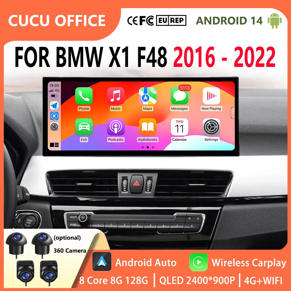 

Navigation GPS Wireless Carplay Android 14 for BMW X1 F48 2016 - 2022 NBT/EVO System Car Video Multimedia Player 4G Accessories